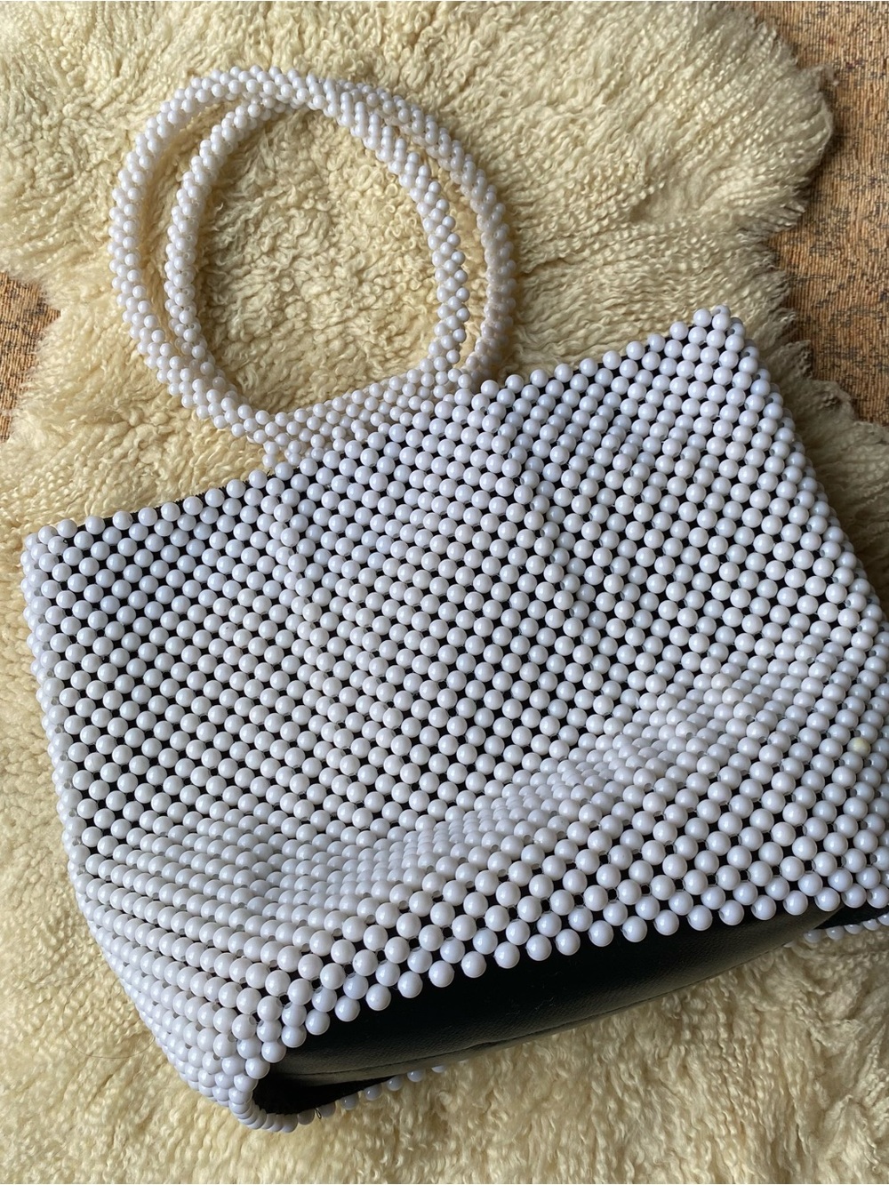 Beaded Handbag in White